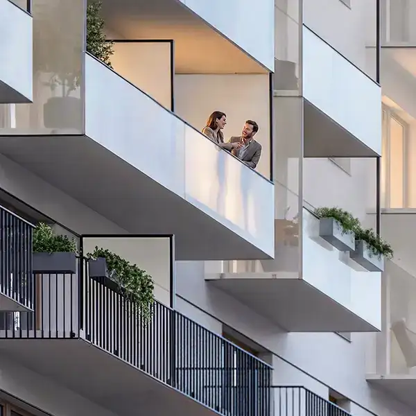 Balcony or loggia for upper-floor apartments